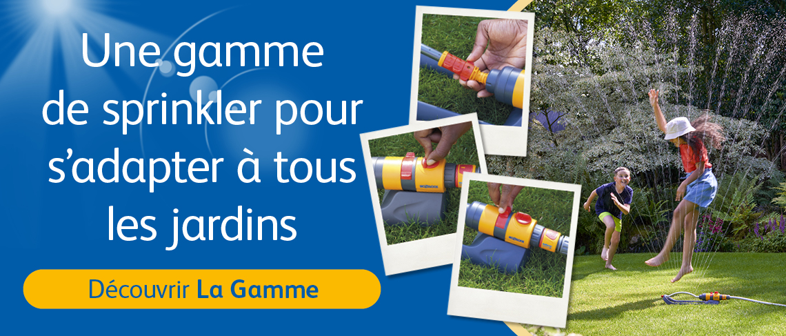 la bannière de la gamme de sprinkler pour s'adapter a tous les jardins